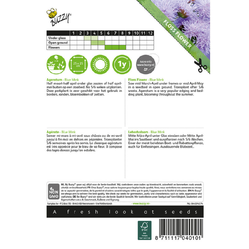 Buzzy Ageratum, Liver Balm Blue Mink 004010