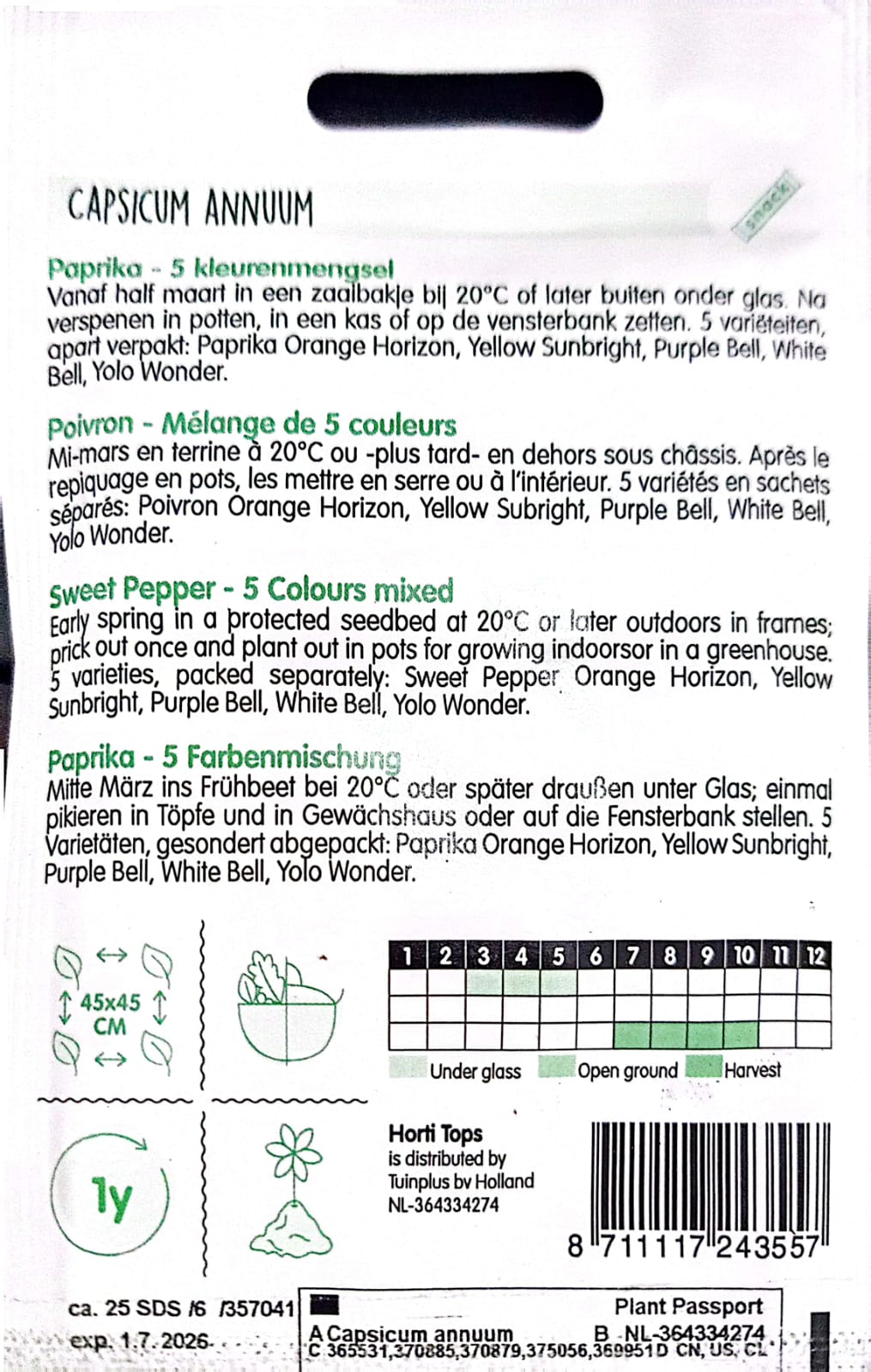 Horti Top 5 Colour Capsicum Mixed